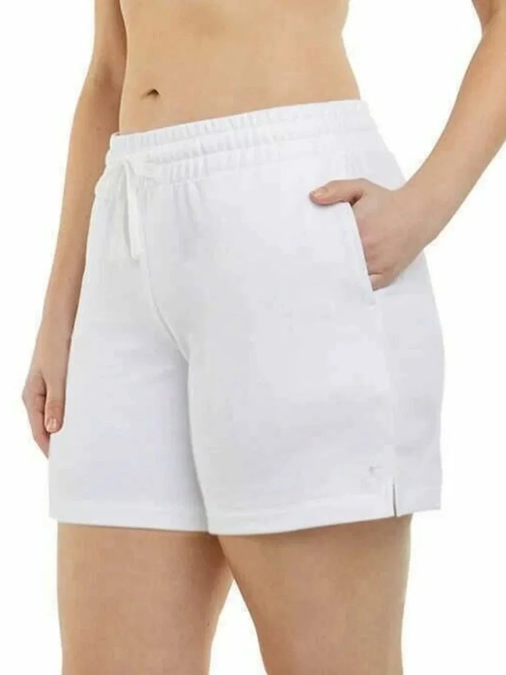 Danskin Ladies' Soft Active Short, 2-pack, White/Neptune Blue
